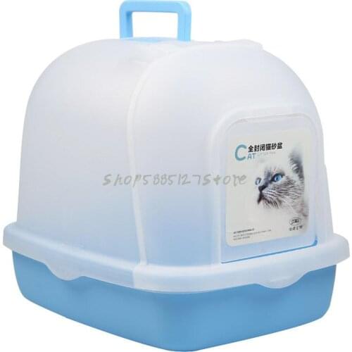 Cat Litter Pan Fully Enclosed Anti Splash Extra Large Cat Toilet Deodorization Double Layer Cat Litter Pan Cat Excrement Pan Cat