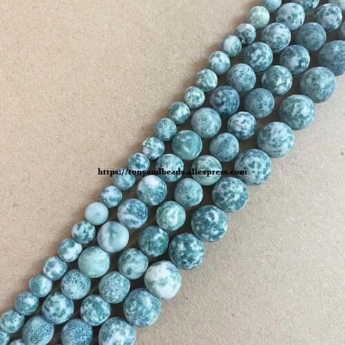 Natural Stone Matte Qinghai Jade Round Loose Beads 15" Strand 6 8 10 12MM Pick Size For Jewelry Making DIY