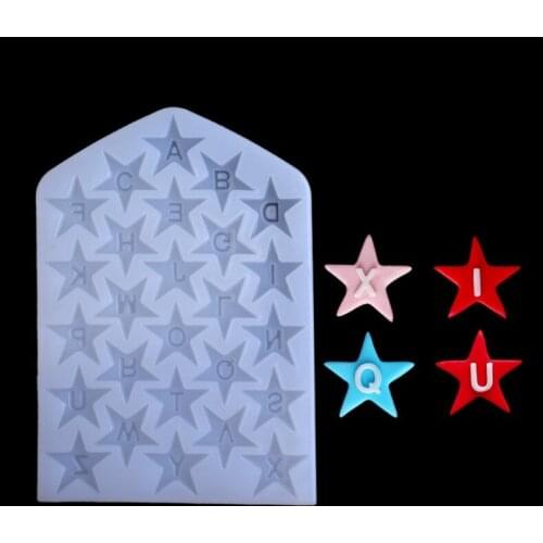 NEW 26 stars letters combination Transparent Silicone Mould Resin Decorative Craft DIY Type epoxy resin molds for jewelry making