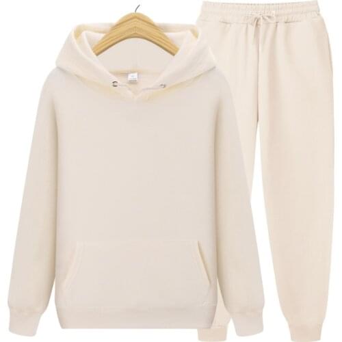 2021 new Mens ladies casual wear suit sportswear suit solid color pullover + pants suit autumn and winter fashion suit