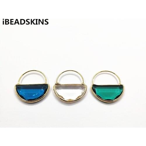 New arrival! 33x31mm Crystal glass Round shape charm/Connectors for Necklace,Earrings parts,Accessories,hand Made Jewelry DIY