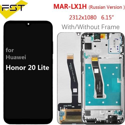 LCD Display for Honor 20 Lite MAR-LX1H LCD+Touch Screen Digitizer Assembly Replacement for Huawei Honor 20 Lite 6.15inch Screen