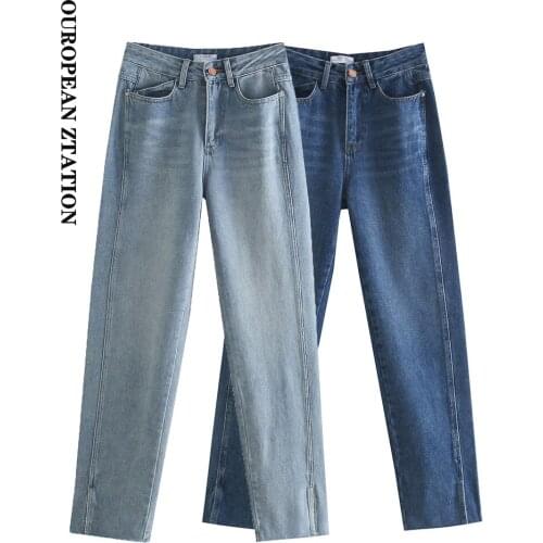 OUROPEAN ZTATION Women's Flared Jeans