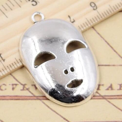 10pcs Charms Party Mask Masquerade Mardi Gras 40x26mm Tibetan Bronze Silver Color Pendants Antique Making DIY Handmade Jewelry