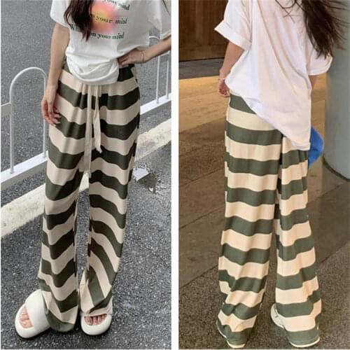 Real shot 2021 spring new straight loose, thin, high waist, casual drape, wide-leg pants