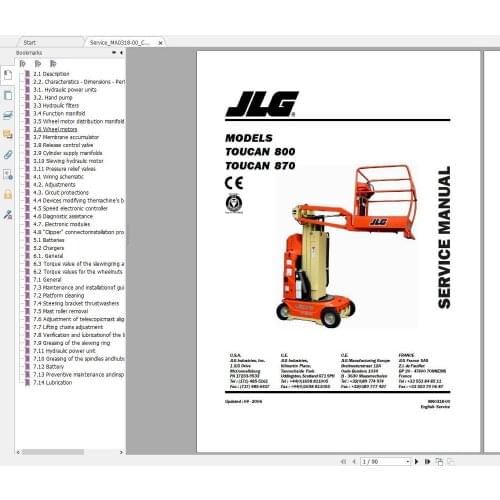 JLG Lift Operators Service and Part Manuals 2020 Full PDF 30GB