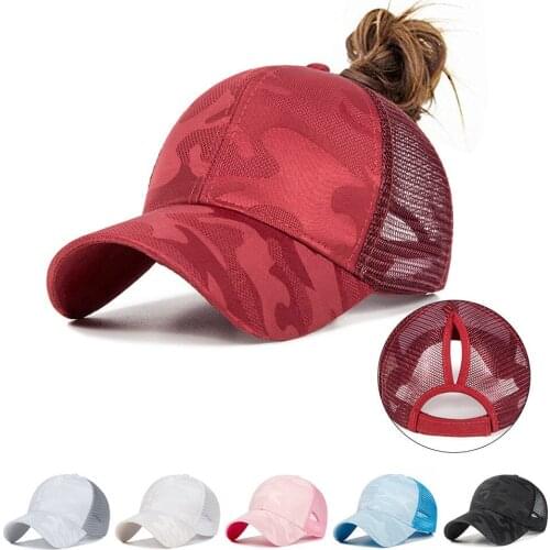 Hat female spring and summer outdoor running fitness baseball cap sunshade breathable ponytail hat visor peaked cap