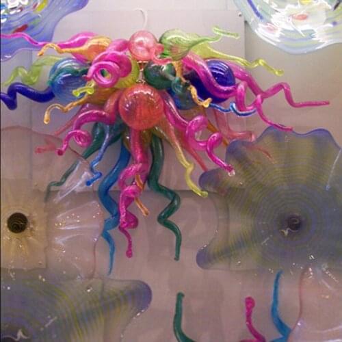 Art Design Frosted Mouth Blown Glass With 110v-240v LED Bulbs Blown Borosilicate Glass Modern Chandelier Light