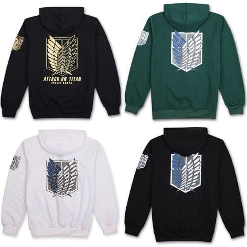 Anime Attack on Titan Cosplay Hoodies Hoody Casual Coat Sweatshirts Shingeki no Kyojin Halloween Carnival Party Cosplay Costume