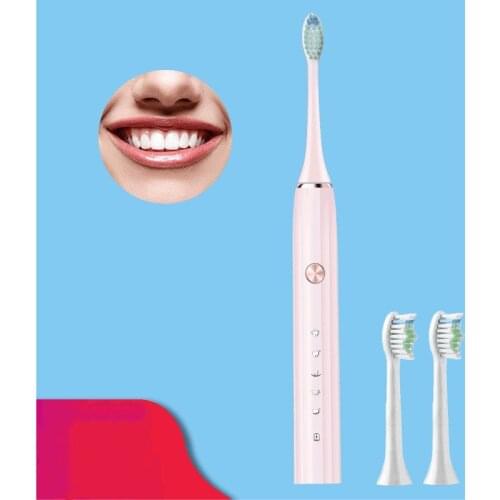 Sonic Electric Toothbrush Adult 3 Mode USB Charger Rechargeable Tooth Brushes Replacement Heads Set