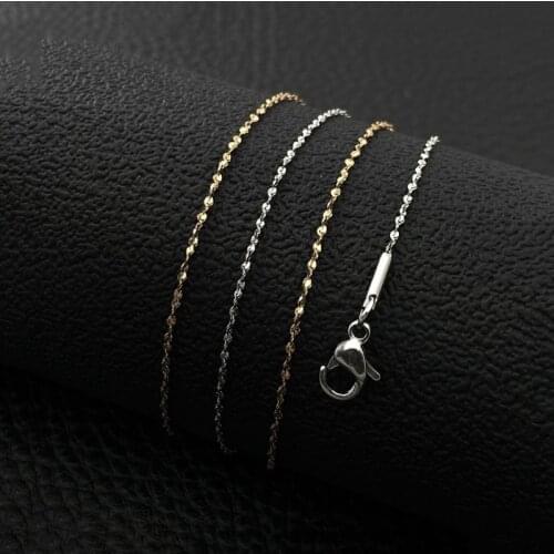 High Quality New Style Width 1.2mm Tiny Chain Necklace Women 316L Stainless Steel Necklace for Pendant Jewelry 45cm 50cm 55cm