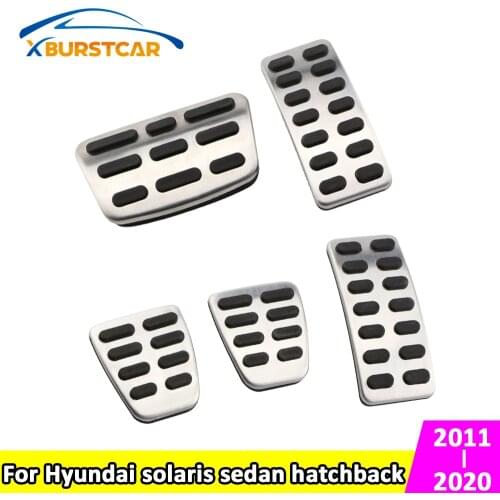 Xburstcar Stainless Steel Car Brake Pedal Accelerator Gas Pedals Cover for Hyundai solaris sedan hatchback 2011 - 2020 Parts