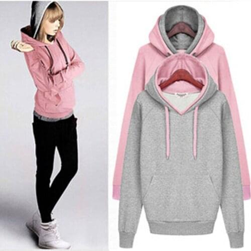 Women hoodies sweatshirts solid Sweatshirt Autumn Winter Casual Outerwear women Coats Moleton Feminino Women Pullovers DL1174
