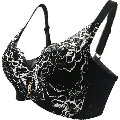 Women Sexy Push Up Adjustable Strap Underwire Bra Plus Size Max 95C Sexy Lace Thin Cup Bra Breathable Adjustable Women Underwear