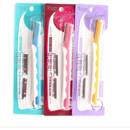 1PCS Eyebrow Sharper Trimmer Razor Lash Comb Scraping Eyebrow Knife Send Two Blades Makeup Tool