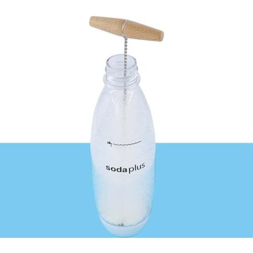 1pc Soda Stream Wooden Handle Glass Bottle Cleaning Brush White Nylon Hair Home Brew Tube Spout Cleaner Kitchen Cleaning Tools