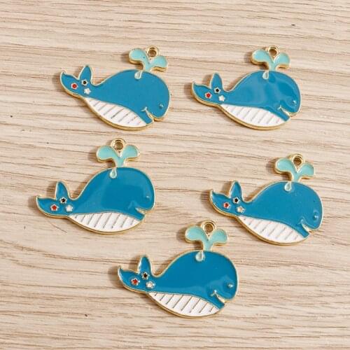 10pcs 29*24mm Cute Alloy Enamel Shark Charms for Pendants Necklaces Earrings Bracelets DIY Handmade Jewelry Making Accessories