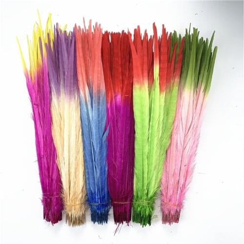 100Pcs/lot Two Colors Ringneck Pheasant Tail Feathers for Crafts 40-45cm/16-18" Pheasant Feathers Decor Plumas Plume Decoration
