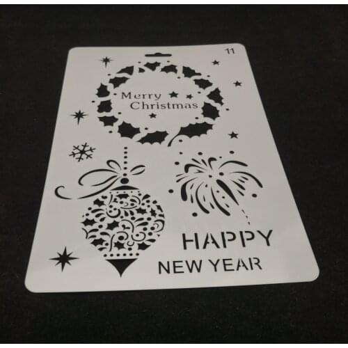 17.5*26 Christmas Layering Stencils Painting template graffiti hand copied board hollowed out photo album graphic spray tool