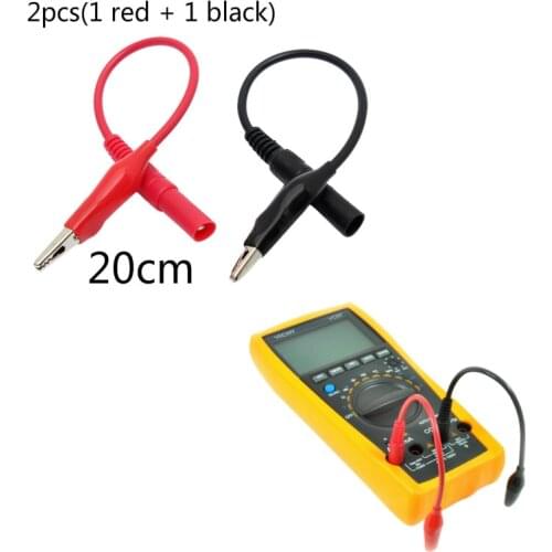 2PCS DIY Test Leads Alligators High Quality Alligator Clips Electrical Double-ended Crocodile Clips Roach Clip Test Jumper Wire