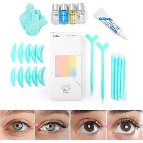 32Pcs Eyelash Grafting Set Makeup Tools Perm Lotion Fake Eye Lash Glue Silicone Pad Training Kit For Eyelashes Extension