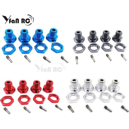 4PCS Aluminum Alloy Hex Adapter 17mm For RC Cross Country Vehicle Upgrade Replacement Spare Parts ERO-012 E56087-3 E-REVO RC Car