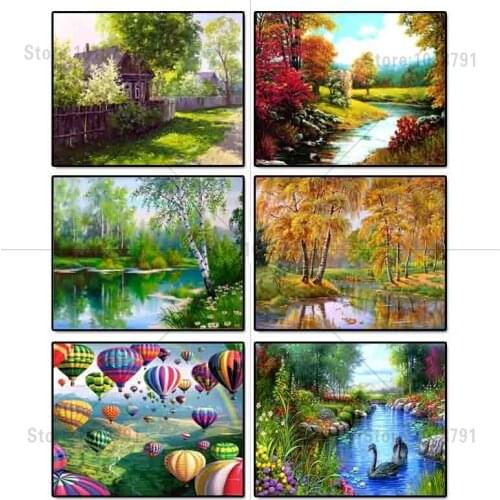 5d diy diamond painting Landscape Cross Stitch Diamond embroidery Rhinestone mosaic Wall stick Home Decoration