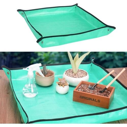 68cm Reusable Planting Repotting Mat Waterproof PE Transplanting Bonsai Succulent Potting Soil Tarp Green Gardening Pad Plant