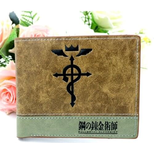 Anime Comics Fullmetal Alchemist PU Leather Wallet Card Holder Purse for Men and Women