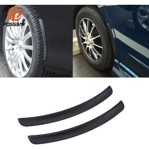 POSSBAY 2pcs Wheel Lip Fender Flares Black Car Body Strip Sticker Truck Guard Strip Universal Car Truck Fender Flares Wheel Lip