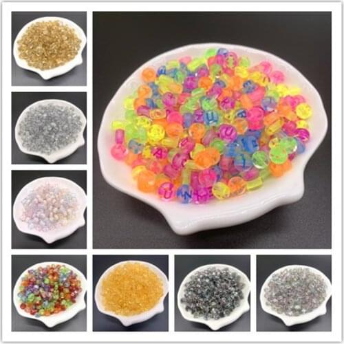100pcs 7mm Letter Beads Colorful Mix Oval Shape 26 Alphabet Charms DIY Beads For Bracelet Necklace Jewelry Making