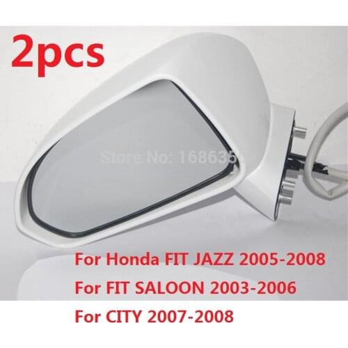 CAPQX 2PCS 3Pin Side rear view mirror Rearview Mirror For CITY 2007 2008 FIT Jazz GD1 GD3 GD8 2003-2006 FIT SLAOON 2003-2008