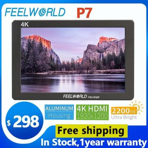FEELWORLD P7 P7s 7 Cal Ultra jasny 2200nit na polu kamery DSLR Monitor aluminiowa obudowa 4K HDMIfokus wideo Assist z wyjście DC