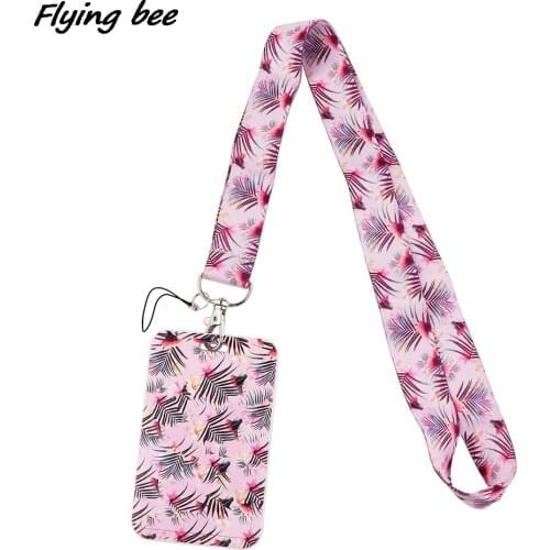 Flyingbee X1728 Creative Leaves Painting Art Lanyard Credit Card ID Holder Bag Student Travel Bank Bus Business Card Cover Badge