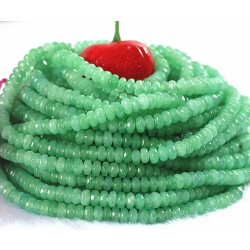 Hot sale popular green Aventurine chalcedony jades 2*4mm 5*8mm new abacus faceted beads loose making beautiful gift Jewelry B160