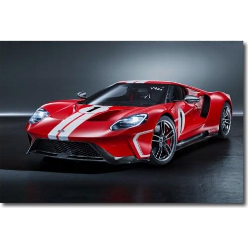 GT 1967 Heritage Red edition Racing Sport Car Printed Wall Art Canvas Poster Framed Painting for Room Decor