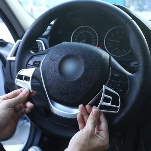 Chrome Style ABS Plastic Car Steering Wheel Button Frame Trim for BMW 3 4 Series F30 F32 F33 F34 GT 2014-2018 Models Accessories