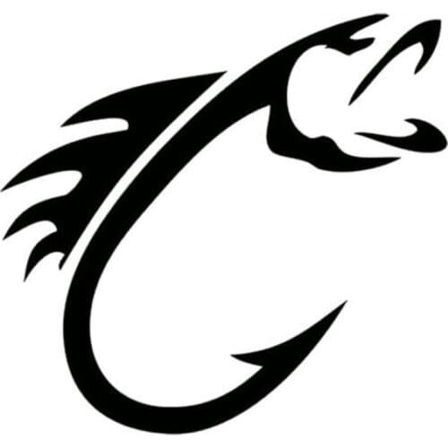 Personalized Car Stickers Fishing Hooks Motorcycle Accessories Reflective Sunscreen Waterproof Decal Black/White/laser 11cm*12cm