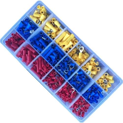 Insulated Electrical Wire Terminals Crimp Connector Spade Butt Ring Set Assorted Full RV2-6 Ring Cable Wire insulated terminal