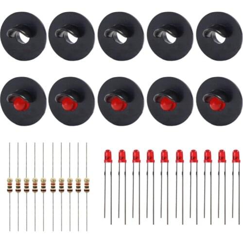 JTD16 10 sets Target Faces With LEDs for Railway Signal HO OO TT Scale 1-light Block Signal Traffic Light Red