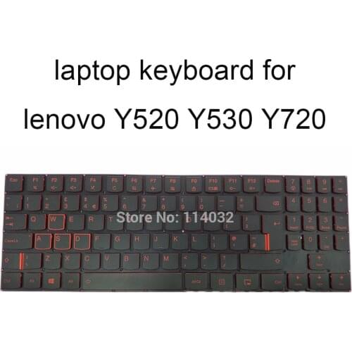 Laptop backlit keyboards for lenovo Y520 Y720 Y530 Y520-15IKBN Type 80WK UK key cap black keyboard red keys LCM16F8 PK1313B4B01