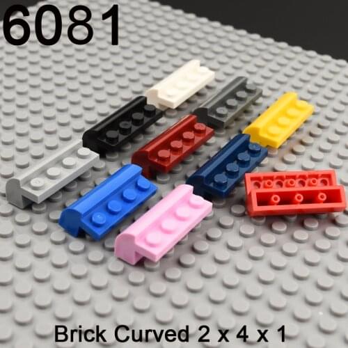 10pcs Building block 6081 Brick Curved 2 x 4 x 1 1/3 with Curved Top accessories parts MOC DIY Education Build Toys Brick