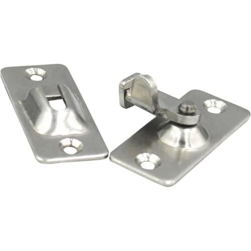 Mini Door Hasp Latch 90 Degree, Door Buckle Bolt Stainless Steel Safety Angle Locking Latch for Push/Sliding/Barn Door