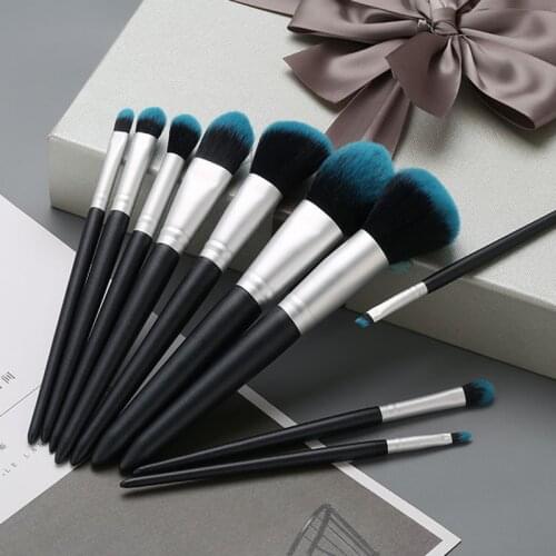 Makeup Brushes Set 10PCS Professional Eye Shadow Face Powder Foundation Make Up Brush Kit Cosmetic Brushes with Bag