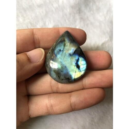 Wholesale 1pcs Natural Flash Labradorite Bead Pendant,Irregular Shape Gem Stone Bead Cabochon For Jewelry,30mm