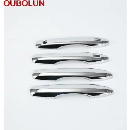 OUBOLUN For Toyota Camry XV70 2018 2019 ABS Chrome 4PCS For 4doors Door Handle Cover Overlay Trim Auto Accessories