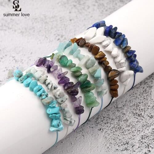 2020 New Handmade Natural Stone Bead Bracelet Women Fashion Adjustable Weave Braided Rope Bracelets Jewelry Friendship Gifts