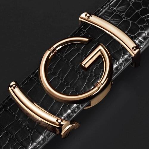 G Letter Belt Mens Luxury Brand Casual Automatic Toothless Buckle High Quality Designer Belt Mens Genuine Leather Fashion