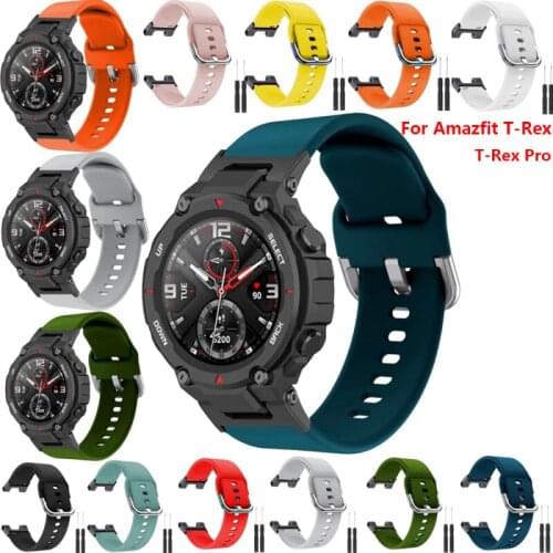 20mm Soft Silicone Band For Huami Amazfit Strap Replacement Bracelet WristStrap For Huami Amazfit T Rex Pro Watch Accessories