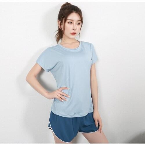 Sportswear Women Hollow Out Fitness Clothing Women Sports T-Shirt Gym Workout Mesh Double Layer Sport Shorts Woman